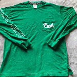 VS PINK Long Sleeve Campus Tee